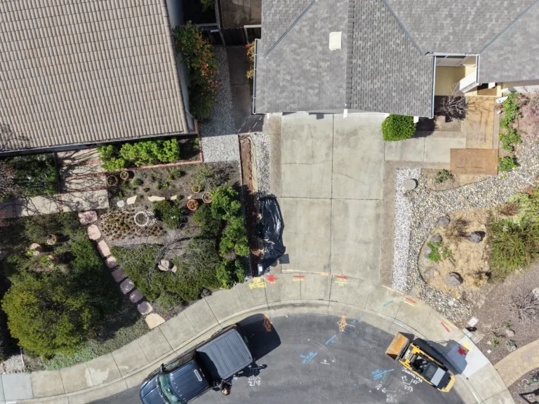 Drone view of the Cupertino hydrovac trenching job