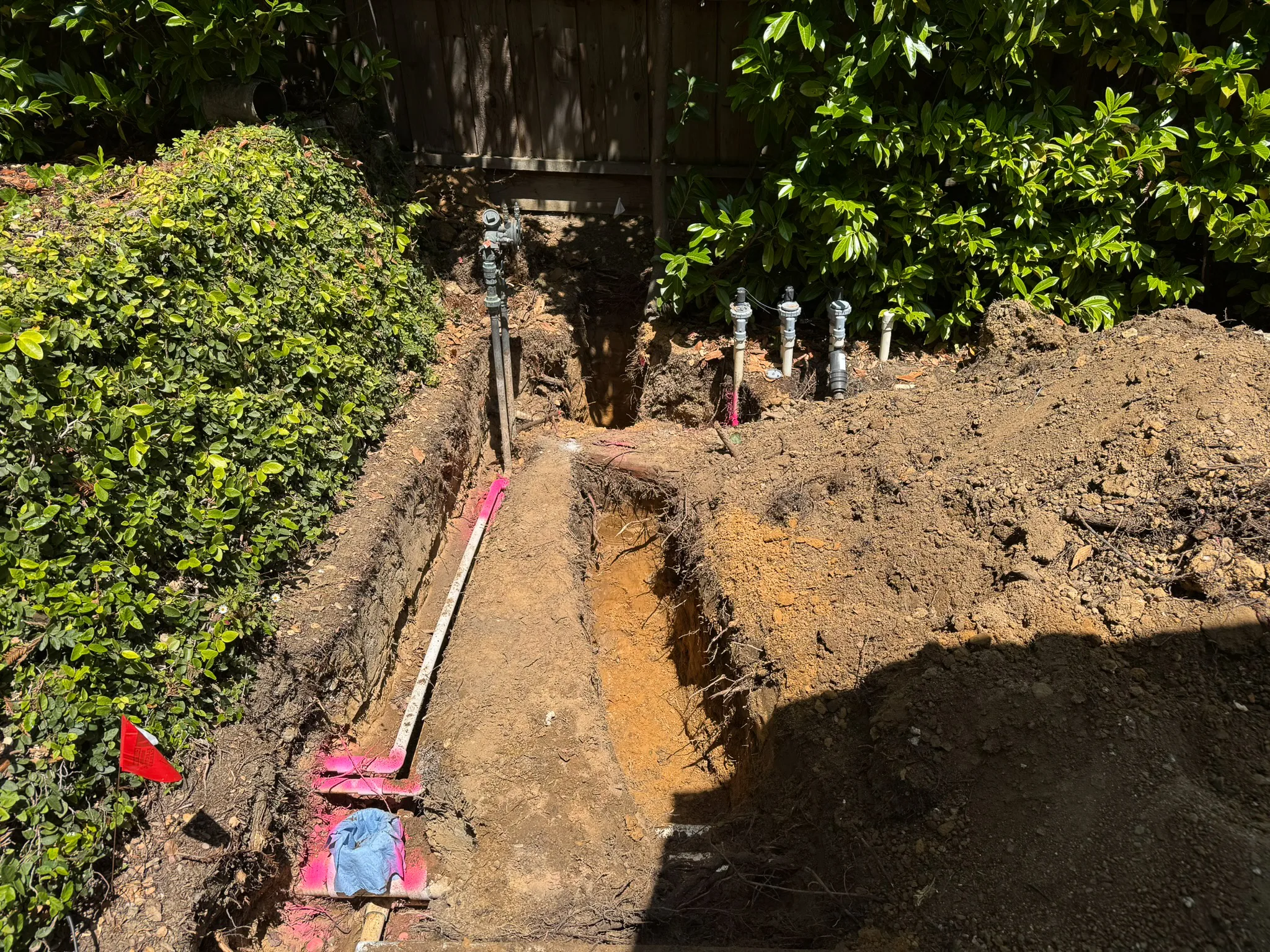PG&E service trench in Hillsborough
